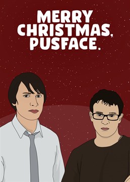 Pusface Card. Send your friend this Rude Christmas card by Pink And Pip