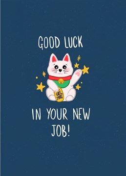 Send a little bit of luck for their new job with this cute Japanese Lucky Cat card.