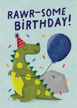 Wish them a roar-some birthday with this dinosaur card.