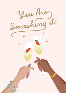 Let your loved one know how much they are 'smashing it!' perhaps with a new job, exam results or graduation, with this cute illustrated congratulations card.