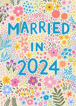 Send the happy couple this lovely card, specialised to celebrate the year of their wedding in flowery style.