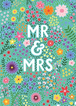 Send the happy couple this flowery card to celebrate their big day in style.