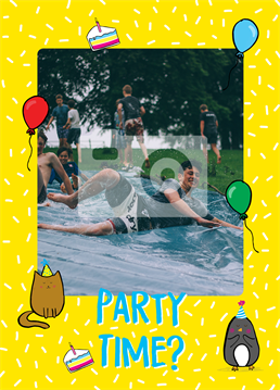 It's party time, so get ready to go wild with this awesome photo upload Birthday card by Scribbler.