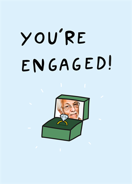 He popped the question and she said yes! Send this engagement card to congratulate a one in a million couple who you're over the moon for. Photo upload design by Scribbler.