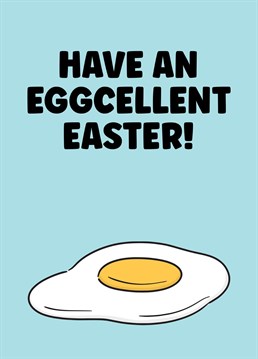 Send a punny smile at Easter to anyone with this eggcellent Easter card.