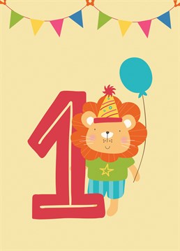This zoo animal themed birthday card is perfect for their 1st birthday.