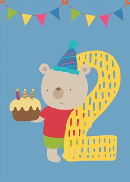 This zoo animal themed birthday card is perfect for their 2nd birthday.