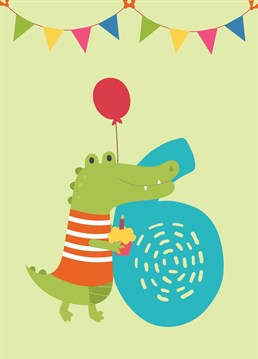 This zoo animal themed birthday card is perfect for their 6th birthday.