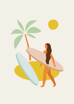 Following a tropical boho theme, our Island Surfer card is blank inside for your own special message. So if it's a card to say 'congratulations', a card to give your surfer loving friend, or something else, you can't go wrong with this unique tropical surf card!