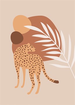 Following a tropical boho theme, our Cheetah card is blank inside for your own special message. So if it's a card to say 'happy birthday', a card for a big cat loving friend, or something else, you can't go wrong with our boho Cheetah card!