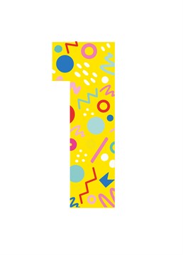 1 already?! Seems like only yesterday they were brand new! Colourful, fun birthday design for a little one by Papagrazi.