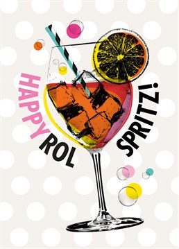We all have an Aperol obsessed friend! Make their day bright and boozy with this cute cocktail design by Papagrazi.