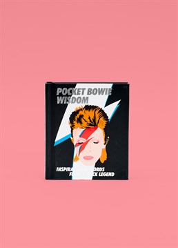 Pages and pages of inspiration quotes and lyrics from the Starman himself. Pocket-sized, so you can carry the musical icon's wisdom around with you for on-the-spot positivity.