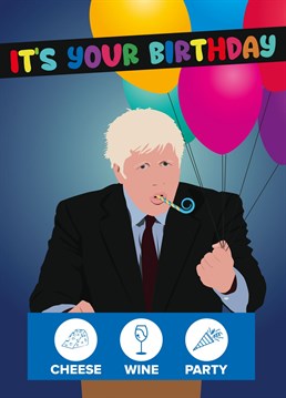 Send this card to your cheese and wine lover for their birthday and celebrate like Boris does