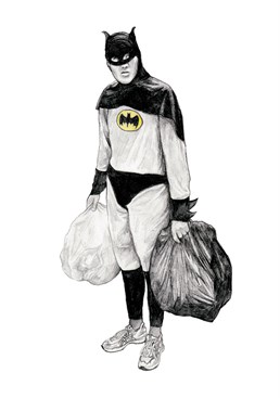 It's time to take out the trash, Batman style. A perfect Birthday card for a lover of the Caped Crusader!