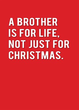 Sad but true. Send this Christmas card to the brother who like Santa, only makes an appearance once a year. Wait a minute, could he be?? Designed by Redback.