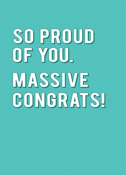Send your congratulations to a loved one on their achievements with this bright and cheery card by Redback.