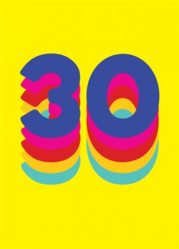 Celebrate a loved one on turning 30 with this fun rainbow milestone birthday card from Redback.
