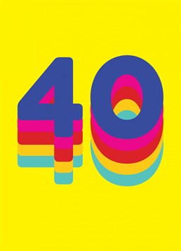 Celebrate a loved one on turning 40 with this fun rainbow milestone birthday card from Redback.