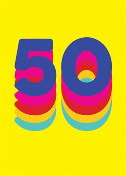 Celebrate a loved one on turning 50 with this fun rainbow milestone birthday card from Redback.