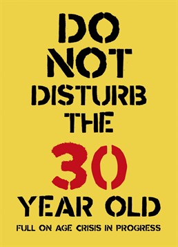 Full on age crisis emerging, do not disturb the 30 year old!