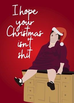 Send your friends and family this funny Bridesmaids themed shitting Christmas card.