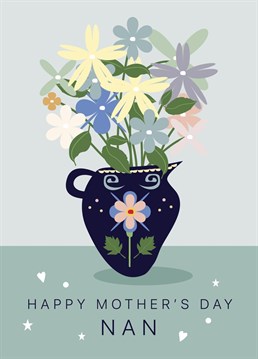 Send your Nan this cute traditional illustration flowers Mother's Day card.