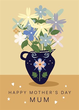 Send your Mum this cute flowers Mother's Day card.