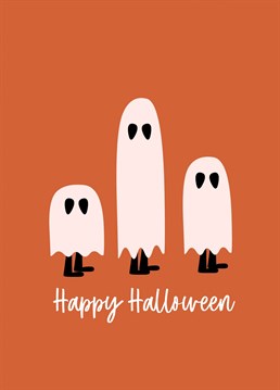 Happy Halloween Ghost Card. Send your friend this Illustration Halloween card by Irem Draws