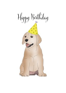Say Happy Birthday to your dog loving friends/family with this super cute Labrador puppy card.