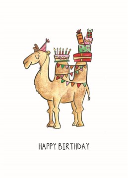 You are going to need a Camel to carry all of the birthday celebrations this card contains! A birthday card designed by Roh Noh.