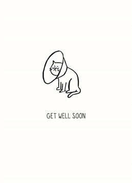 A get well soon card featuring a fed-up looking cat from the mind of designer Roh Noh.