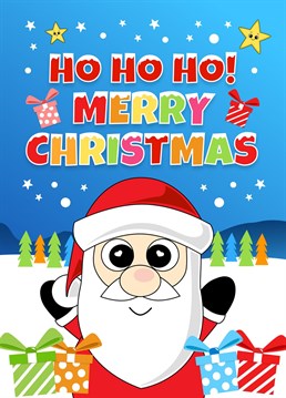 Ho Ho Ho! Merry Christmas. Send your loved one this fun and colourful Christmas card