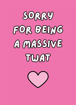 If you've recently messed up this is the perfect card to send as an apology. Perfect for boyfriends, girlfriends, parents, and everyone else in-between. By Rooster Cards.