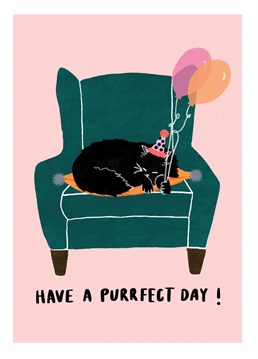 Wish your loved one a purrfect birthday with this cute sleepy cat card.