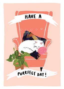 Wish your loved one a purrfect day with this sleepy cat birthday card.