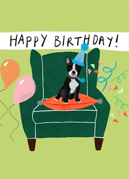 Wish your boston terrier loving pal a happy birthday with this cute card!