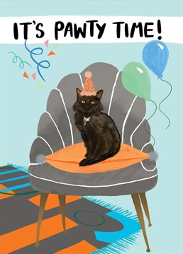 Wish your pal a Happy Birthday with this party cat card.