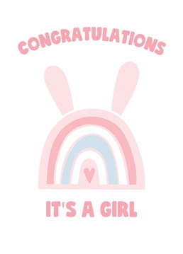 Say congratulations to the new parents of a bouncing baby girl with this cute card.