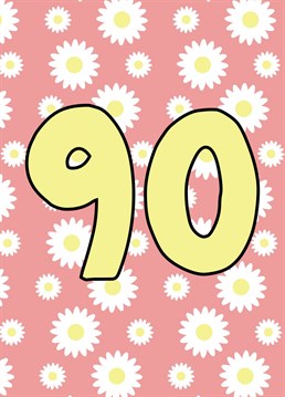 Wish them a happy 90th Birthday with this cute floral card.
