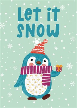 Let it snow and wish them a very Merry Christmas with this penguin inspired card.