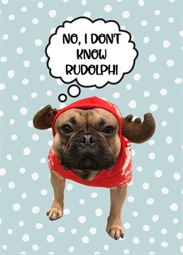 Put a smile on someone's face this Christmas with this card. Who doesn't love a French bulldog dressed as a reindeer?!?