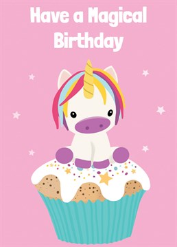 Who doesn't love unicorns and cupcakes! Send this cute card to someone very magical on their birthday.