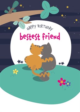 Wish a bestie a purr-fect birthday with this cute couple of cats birthday card by ruth roschatt designs!