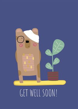 Wish someone a speedy recovery with this cute get well bear greeting card designed by ruth roschatt designs.