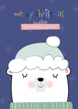 Wish a lovely Granddaughter a lovely christmas with this cute bear christmas card designed by ruth roschatt designs.