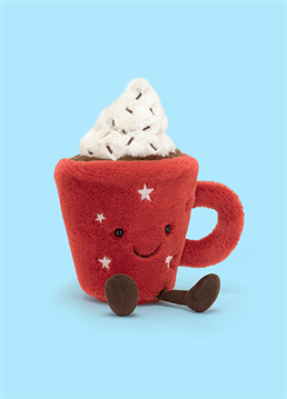 <ul>
    <li>It's hot choccy season!</li>
    <li>The Amuseable Hot Chocolate&nbsp;by Jellycat is a winter essential and the perfect festive decoration or fun stocking filler that&rsquo;ll please any sweet toothed friend!</li>
    <li>With a silky-soft, red fur mug, embroidered silver stars, signature cordy legs, and a fluffy quiff of cream, this cocoa cutie is a comforting cuddle buddy ideal for cosying up to on chilly nights, and a great companion for the Amuseable Marshmallows.</li>
    <li>Dimensions: 19cm high, 9cm wide</li>
</ul>