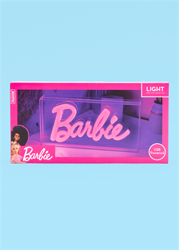 <p>Bring a bit of Barbie to the 'real world' with this vibrant LED light sporting the iconic Barbie logo!</p><p>Once switched on, the white lettering turns classic bright pink (of course - because you can never get enough pink!). </p><p>It's 15cm tall and powered by USB so just plug it in with the cord provided and you can 'dance the night away' or just chill, whatever floats your boat.</p>