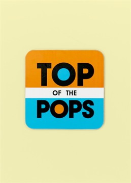 This Top of the Pops coaster makes the perfect punny Father's Day gift!<br />
Show Dad your appreciation this year with this retro throwback design created by our very own Scribbler designers