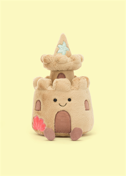 <p>This Jellycat Amuseables Sandcastle is sculpted from soft sandy fur. Decorated in mint and coral shells, this smiling sandcastle castle has textured windows and door carved in, as well as a sandy tower on top.</p>